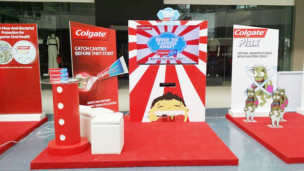 高露潔展臺，展臺設(shè)計，高露潔